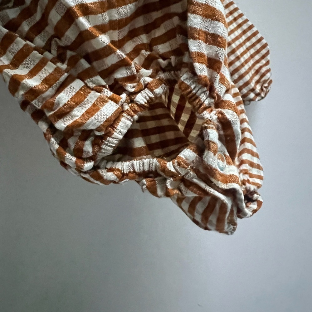 RYLEE + CRU Baby Brown White Gingham Long Sleeve Bubble Onesie Size 12-18 months - Picture 8 of 8